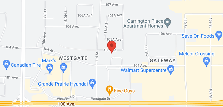 map of 113 11230 104 Avenue